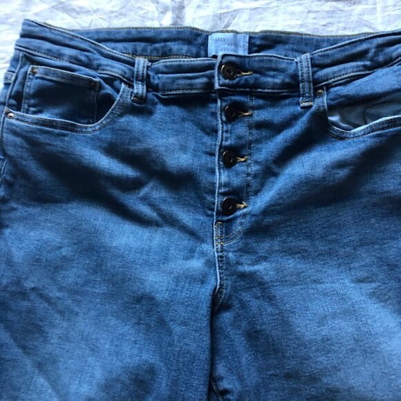 DAILY RITUAL Women Barrel jeans Button Fly wide‎ leg Relaxed Loose Crop - Picture 4 of 8